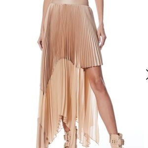 Alice + Olivia Asymmetric Fraley Pleated Skirt size 6